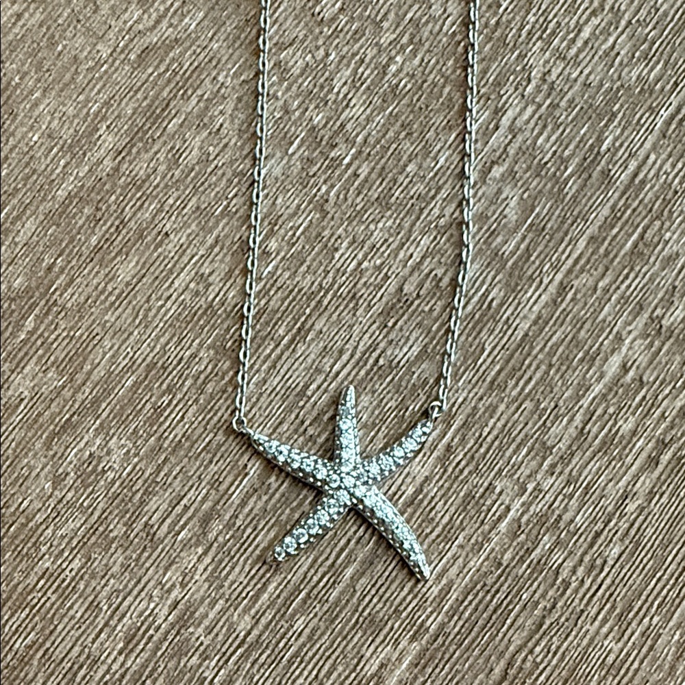Elegant Silver Starfish Pendant Necklace